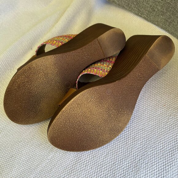 Toscanella Size 7 Slip on Sandal Wedges 3.5" Heel Made in Italy - Picture 5 of 10